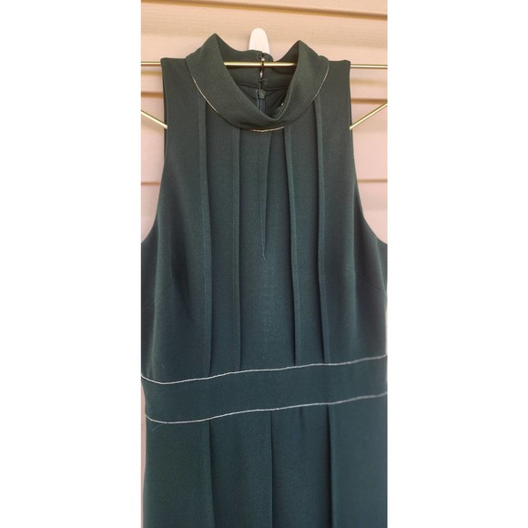 NWOT NEW Badgley Mischka Platinum Emerald Green Wide Leg Jumpsuit Size 4 - Picture 14 of 16